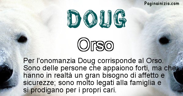 Doug - Animale associato al nome Doug