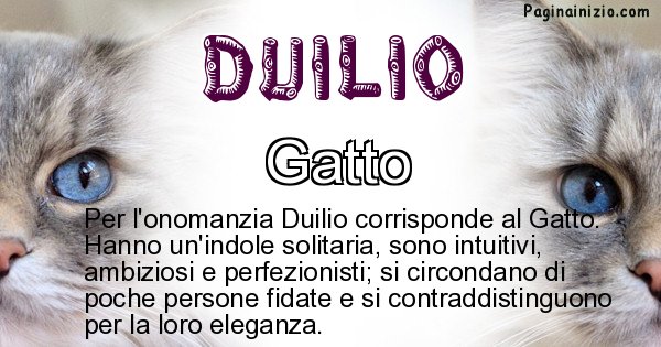 Duilio - Animale associato al nome Duilio