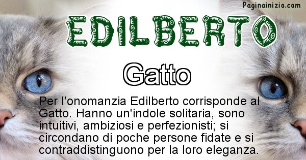 Edilberto - Animale associato al nome Edilberto