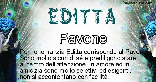 Editta - Animale associato al nome Editta