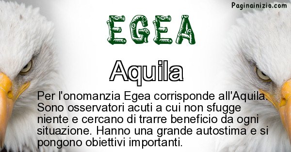 Egea - Animale associato al nome Egea