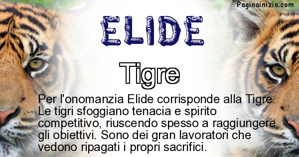 Elide - Animale associato al nome Elide