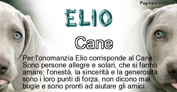 Elio - Animale associato al nome Elio