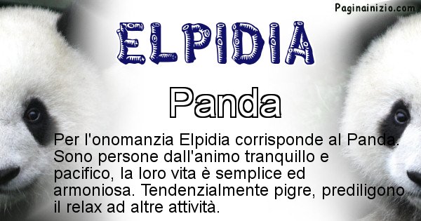 Elpidia - Animale associato al nome Elpidia