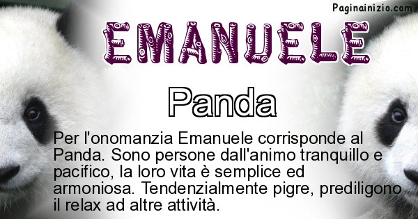Emanuele - Animale associato al nome Emanuele