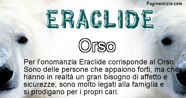 Eraclide - Animale associato al nome Eraclide
