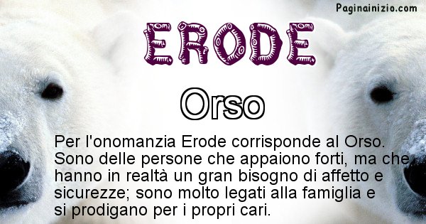 Erode - Animale associato al nome Erode