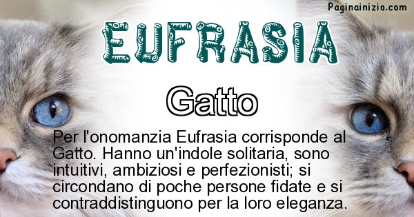 Eufrasia - Animale associato al nome Eufrasia