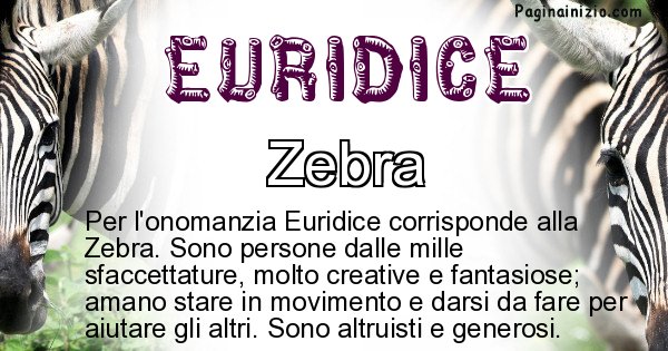 Euridice - Animale associato al nome Euridice