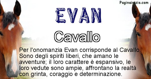 Evan - Animale associato al nome Evan