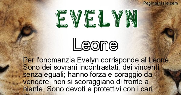 Evelyn - Animale associato al nome Evelyn