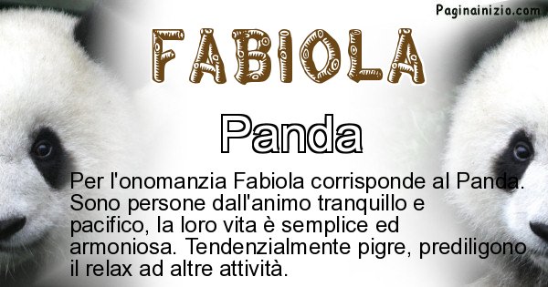 Fabiola - Animale associato al nome Fabiola