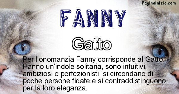 Fanny - Animale associato al nome Fanny