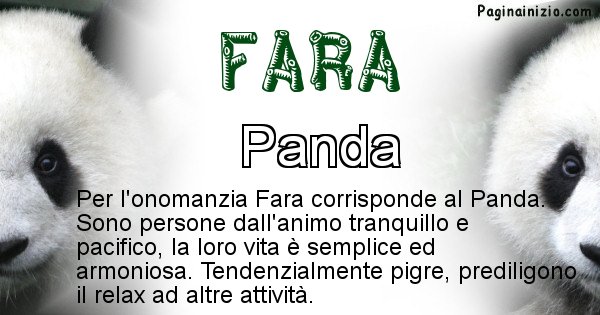 Fara - Animale associato al nome Fara