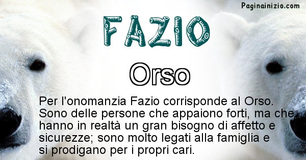 Fazio - Animale associato al nome Fazio