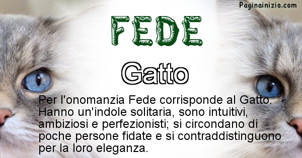 Fede - Animale associato al nome Fede