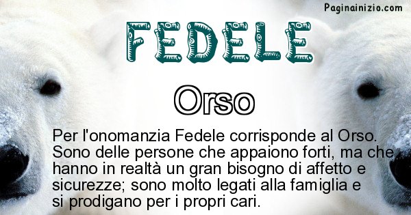Fedele - Animale associato al nome Fedele