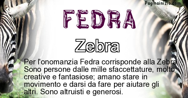 Fedra - Animale associato al nome Fedra