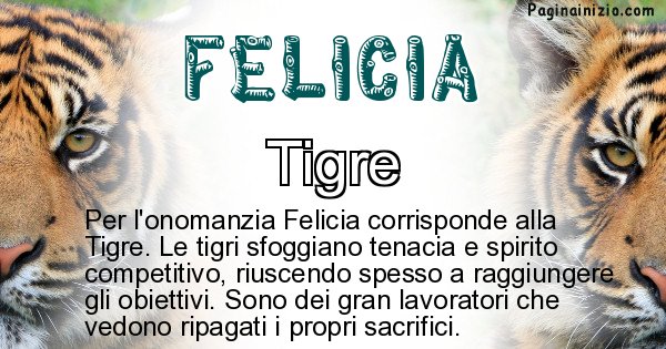 Felicia - Animale associato al nome Felicia