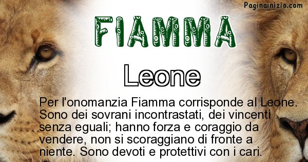 Fiamma - Animale associato al nome Fiamma