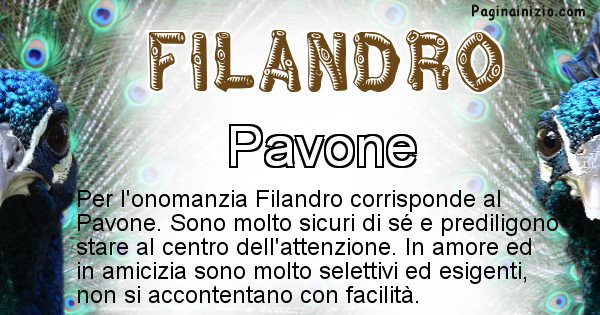 Filandro - Animale associato al nome Filandro