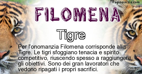 Filomena - Animale associato al nome Filomena