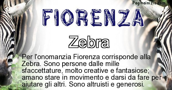 Fiorenza - Animale associato al nome Fiorenza