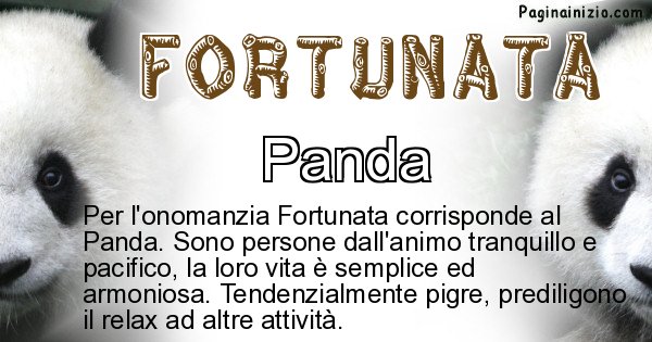 Fortunata - Animale associato al nome Fortunata
