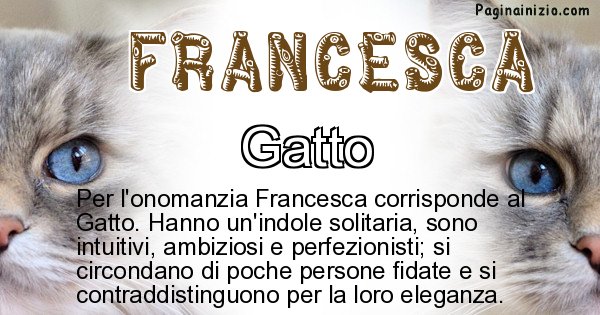 Francesca - Animale associato al nome Francesca