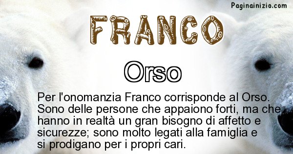 Franco - Animale associato al nome Franco