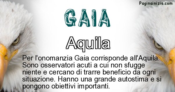 Gaia - Animale associato al nome Gaia