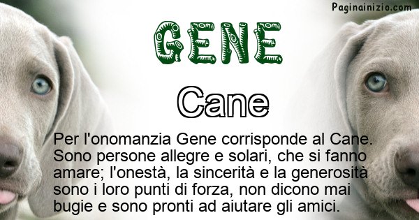 Gene - Animale associato al nome Gene
