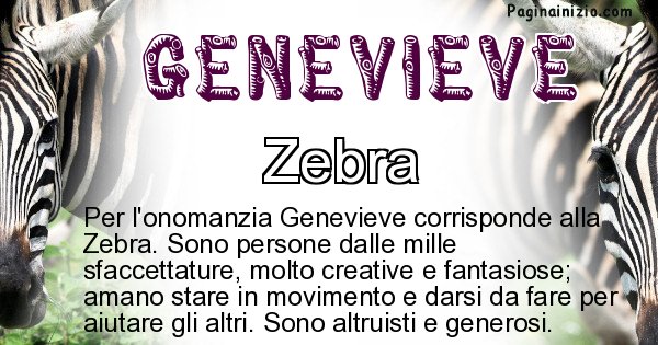 Genevieve - Animale associato al nome Genevieve