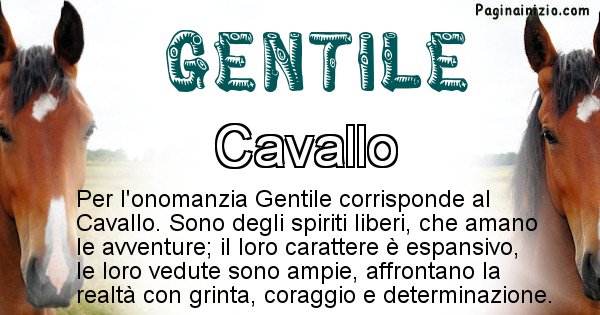 Gentile - Animale associato al nome Gentile