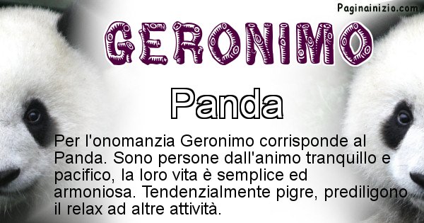 Geronimo - Animale associato al nome Geronimo