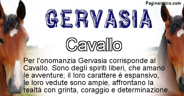 Gervasia - Animale associato al nome Gervasia