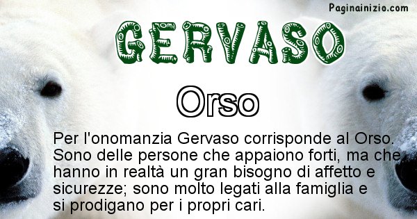 Gervaso - Animale associato al nome Gervaso