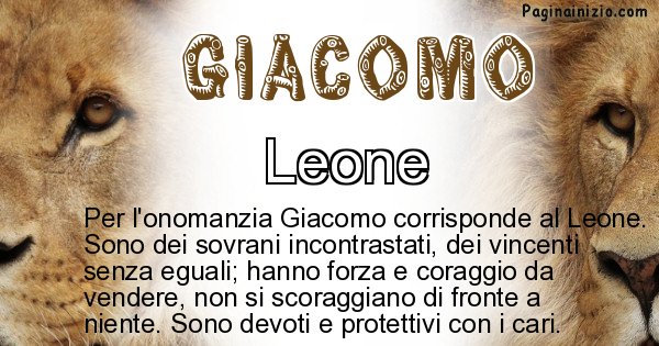 Giacomo - Animale associato al nome Giacomo