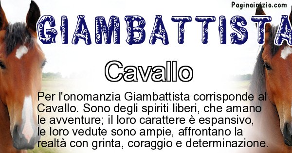 Giambattista - Animale associato al nome Giambattista