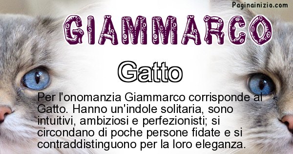 Giammarco - Animale associato al nome Giammarco