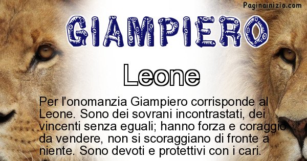 Giampiero - Animale associato al nome Giampiero