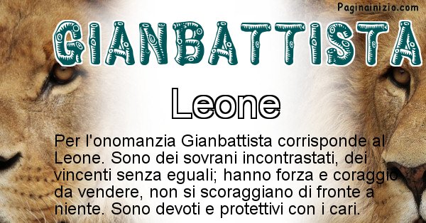 Gianbattista - Animale associato al nome Gianbattista