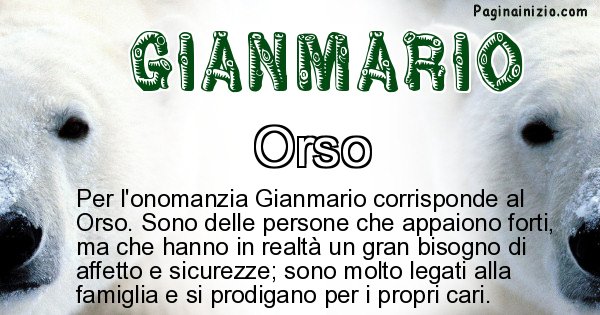 Gianmario - Animale associato al nome Gianmario