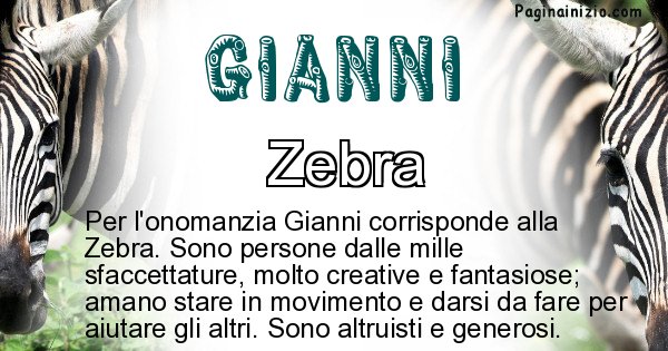 Gianni - Animale associato al nome Gianni