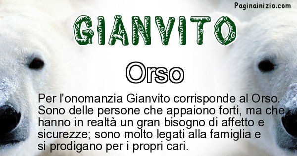 Gianvito - Animale associato al nome Gianvito