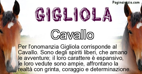 Gigliola - Animale associato al nome Gigliola