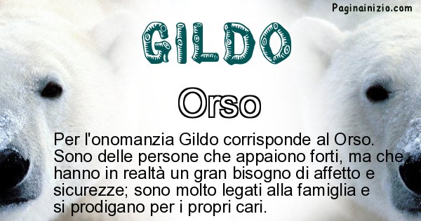 Gildo - Animale associato al nome Gildo