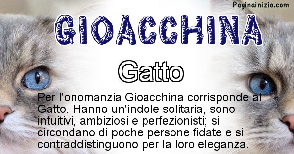 Gioacchina - Animale associato al nome Gioacchina