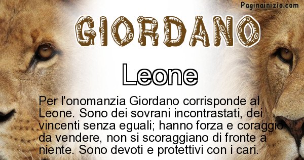 Giordano - Animale associato al nome Giordano