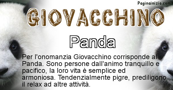 Giovacchino - Animale associato al nome Giovacchino